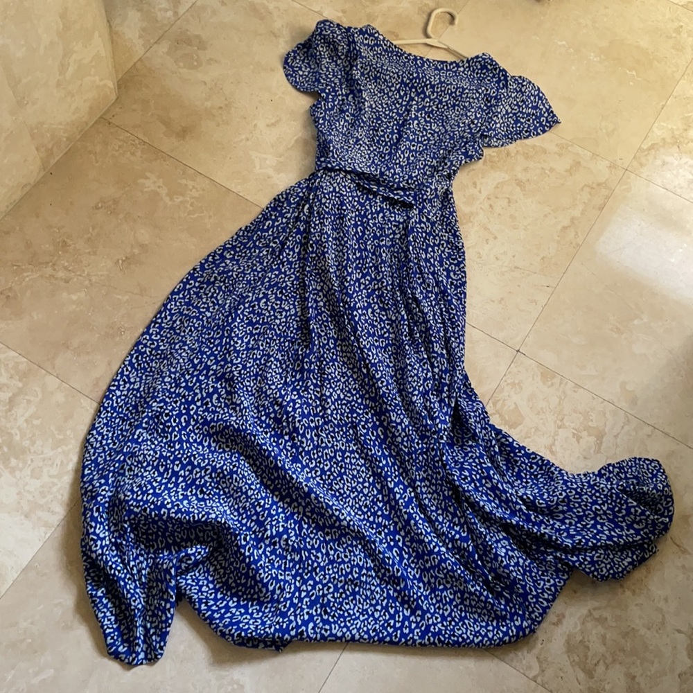 GORGEOUS JESS WRAP MAXI DRESS IN MIDNIGHT COMBO - Picture 7 of 10
